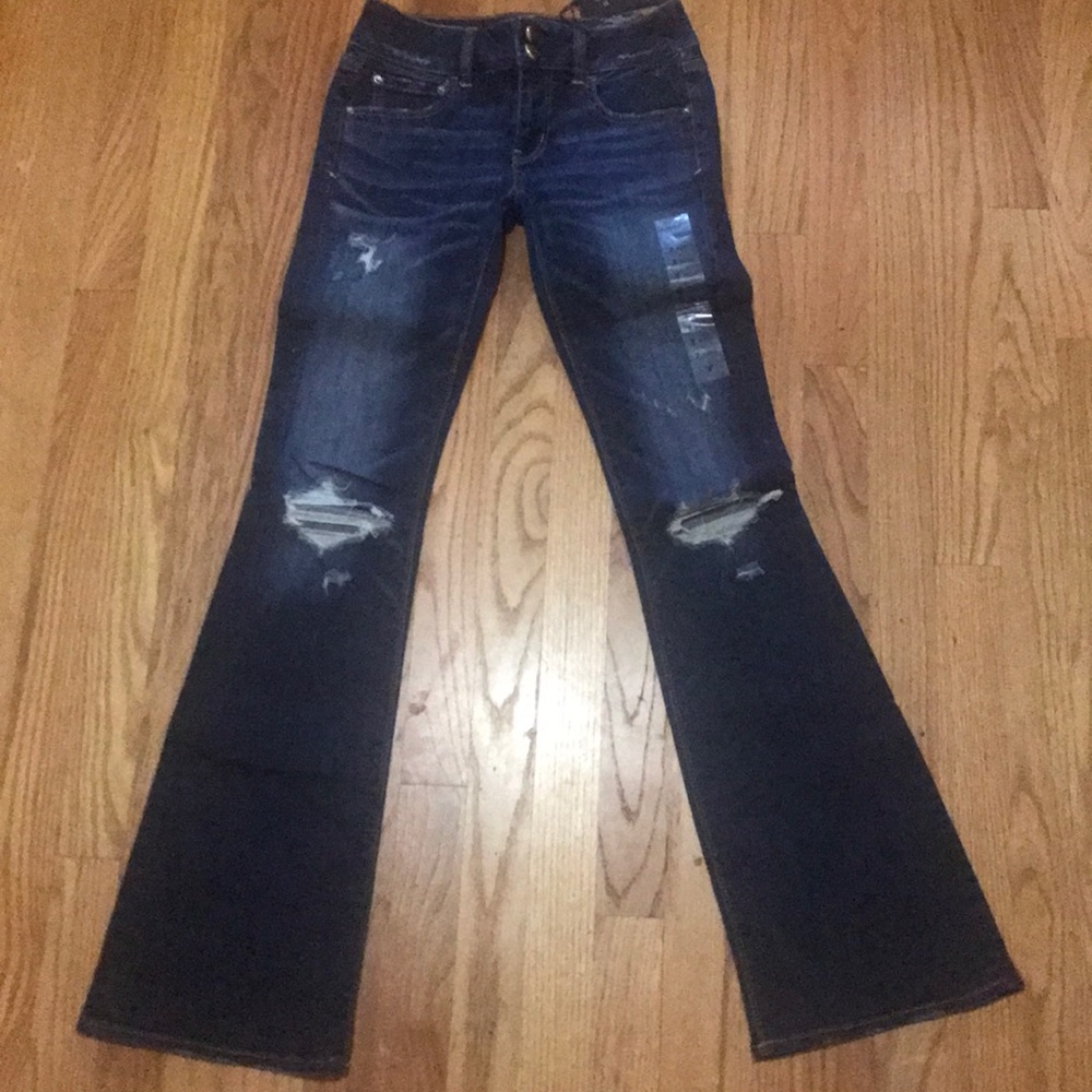 American Eagle artist flare low rise denim